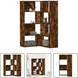 vidaXL vidaXL Libreria a angolo - Libreria Angolare 4 Ripiani Rovere Fumo 85x85x140 cm Truciolare