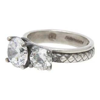Bottega Veneta Silver Silver 925 Band Ring (Pre-Owned)