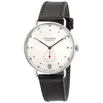 NOMOS Glash&uuml;tte Metro 38 Date Hand Wind White Dial Mens Watch 1102