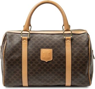 Celine Borsa tote con manico e stampa Macadam anni 90 - Marrone