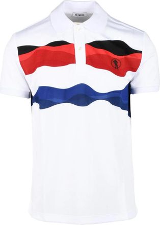 Dirk Bikkembergs White Polyester Striped Polo Shirt