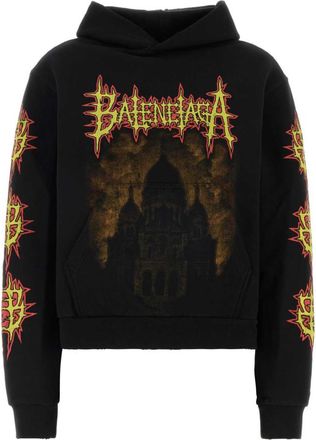 Balenciaga Black Graphic Logo Hoodie