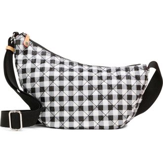 MZ Wallace Small Metro Smile Shoulder Bag in Black/White Gingham at Nordstrom