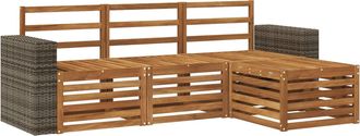 vidaXL Conjunto De Sof&aacute;s De Exterior 4 Uds. Natural Vidaxl