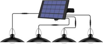 OEM L&aacute;mpara Colgante Solar De Cuatro Luces, Resistente Al Agua, Ideal Para Cobertizos De Jard&iacute;n, Patios, Portones O Calles. L&aacute;mpara Led Recargable Con Enc
