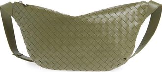 Bottega Veneta Intrecciato Leather Day Sling Bag in Crocodile-Silver at Nordstrom
