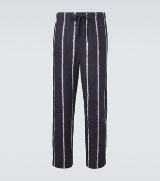 Commas Pantalones anchos de lino a rayas