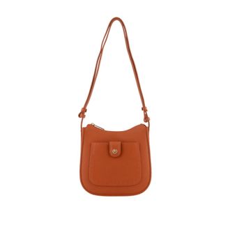 Pourchet Bride Soft Crossbody Bag - Dames - Schoudertassen - Oranje - ONE Size - Leer - Tassen
