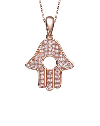 Genevive 18K Rose Gold Vermeil Cz Love Pendant