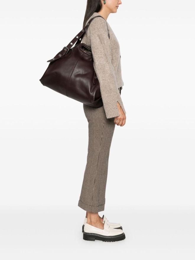Haut En Cuir Marron/camel Maje - Taille 36 - Occasion Très Bon état