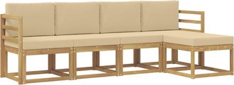 vidaXL Conjunto De Sof&aacute;s De Exterior 5 Uds. Y Beige Vidaxl