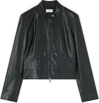 Motivi Bikerjack met mandarijnkraag - Dames - Zomerjassen - Zwart - XL - Katoen - Jassen