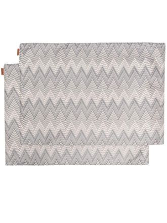 Missoni Home striped table cloth set of 2 - unisex - Polyester - One Size - Grey
