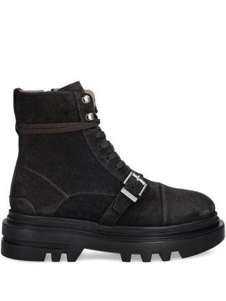 AllSaints 55 mm Astrid veterlaarzen met gesp - Bruin