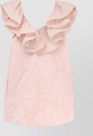 Elisabetta Franchi floral jacquard mini dress ruches