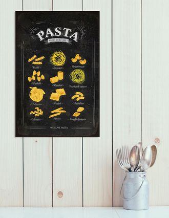 Queence Metallbild »Pasta« Essen Schriftzug 1 Stk. tlg. Stahlschilder