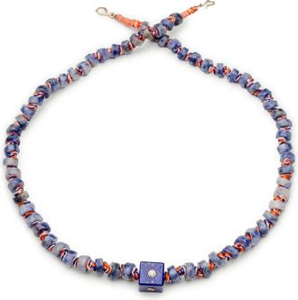 Tamara Taichman 9K yellow gold Cubix gemstone necklace - Blu