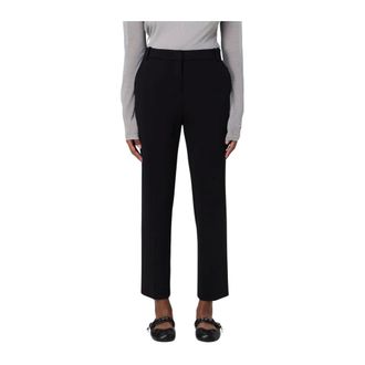 Pinko Cropped Trousers, female, Black, S, Straight Leg Trousers