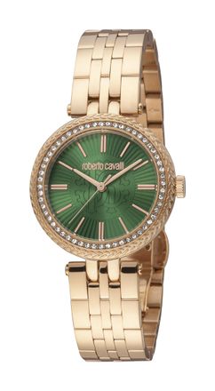 Roberto Cavalli RC5L031M0075 Womens Quartz Stainless Steel Dark Green 5 ATM 30 mm Watch - One Size