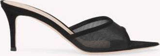 Gianvito Rossi Dorotea Mule 70 in Black Fabric And Suede at Nordstrom, Size 40.5