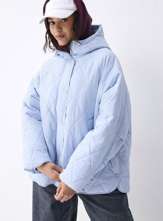 Twik Diamond-pattern loose quilted jacket