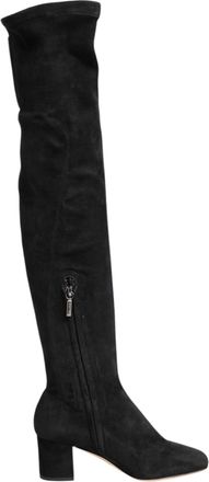 Dolce & Gabbana Black Suede Leather Knee High Boots Womens Shoes