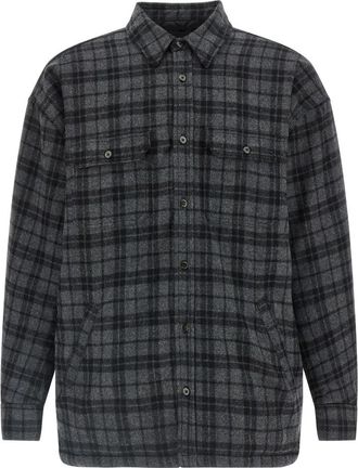 Willy Chavarria Geruite wollen overshirt - Heren - Zomerjassen - Grijs - M - Wol - Jassen