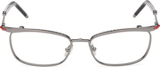 Christian Louboutin 54mm Oval Optical Glasses in Gunmetal at Nordstrom