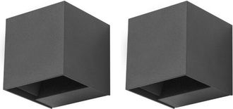 Forlight Rex (2uds) Aplique Exterior led con Haz de Luz Modulable IP54 Luz led Blanco Cálido 3000K 5.2W y 244lm Gris Urbano