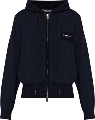 Givenchy Zip-up Hoodie Sweater - Dames - Vesten met rits - Blauw - S - Hoodies & sweatvesten