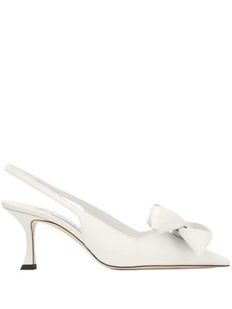 Jimmy Choo London oversize-bow slingback pumps - women - Leather - 40 - White