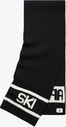Tory Burch Womens Apr&egrave;s Ski Scarf in Black/White, One Size