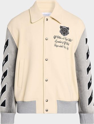 Off-white Men & apos;s Diagonals Logo Varsity Jacket