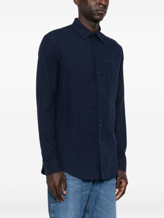 Emporio Armani Linen Blend Shirt - Navy