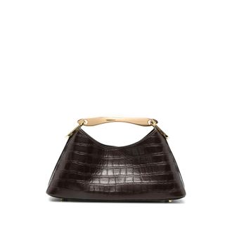 Elleme Mini Boomerang Croc-effect Leather Tote Bag