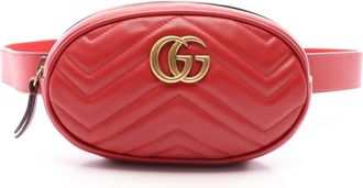 Gucci Red Color Leather Fanny Pack (Pre-Owned)