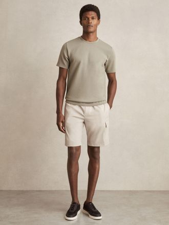 Reiss Stone Short Drawstring Technical Cargo Shorts, 32
