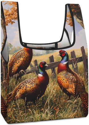 Generic Pheasant Animal Shopping Bag Reusable Grocery Tote Bag Foldable Handbag for Travel Picnic