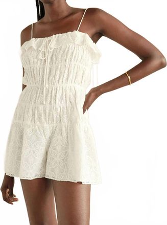 Saylor Perdita Shirred Bodice Romper In Ivory