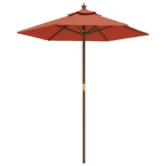 vidaXL Sombrilla De Jard&iacute;n Con Poste De Madera Terracota 196x231 Cm Vidaxl