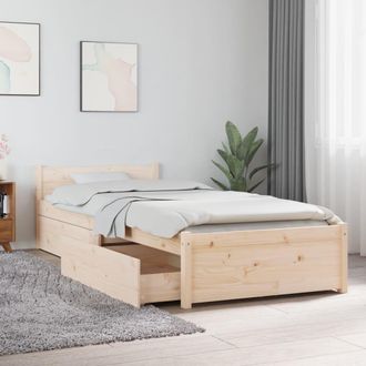vidaXL Estructura De Cama Individual Con Cajones 75x190 Cm Vidaxl