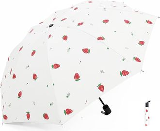 HUI JIN Colour Changing Umbrella Strawberry Pattern Magic Water Activated Compact Color