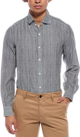 Isaia Mix Silk-Blend Sport Shirt