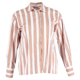 BA&SH Ba & Sh Stripe Print Long Sleeve Shirt in Multicolor Cotton