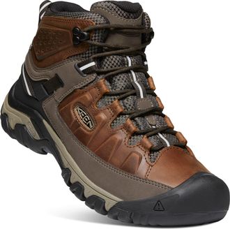 Keen Mens Targhee 3 Mid Height Waterproof Hiking Boots, Chestnut/Mulch, 8.5