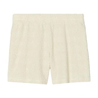 Tory Burch Terry Jacquard Logo Short - Dames - Bermuda - Beige - S - Katoen - Korte Broeken