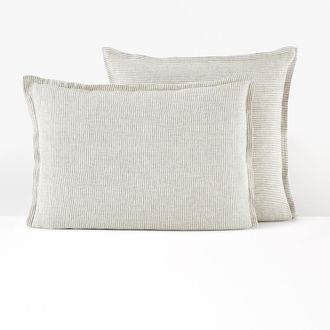 La Redoute Interieurs Gestreept kussensloop in gewassen linnen Limona