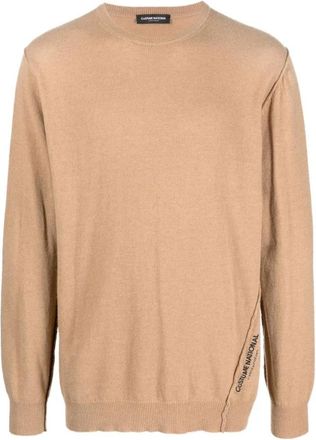 Costume National M240 Maglione G/c - Heren - Ronde hals truien - Bruin - XL - Wol - Truien & Vesten