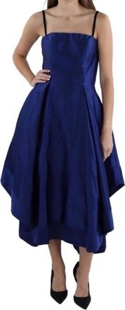 Betsy & Adam The Lamour Satin Dress In Blue