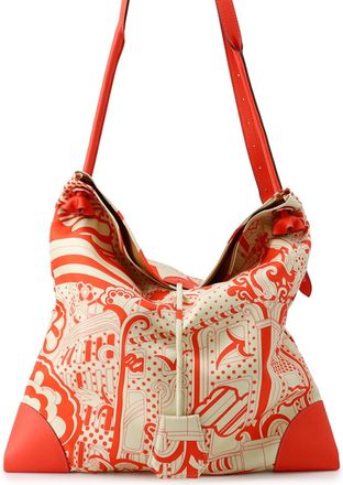 Herm&egrave;s Silver Silk Swift Leather Handbag Tote Bag (Pre-Owned)